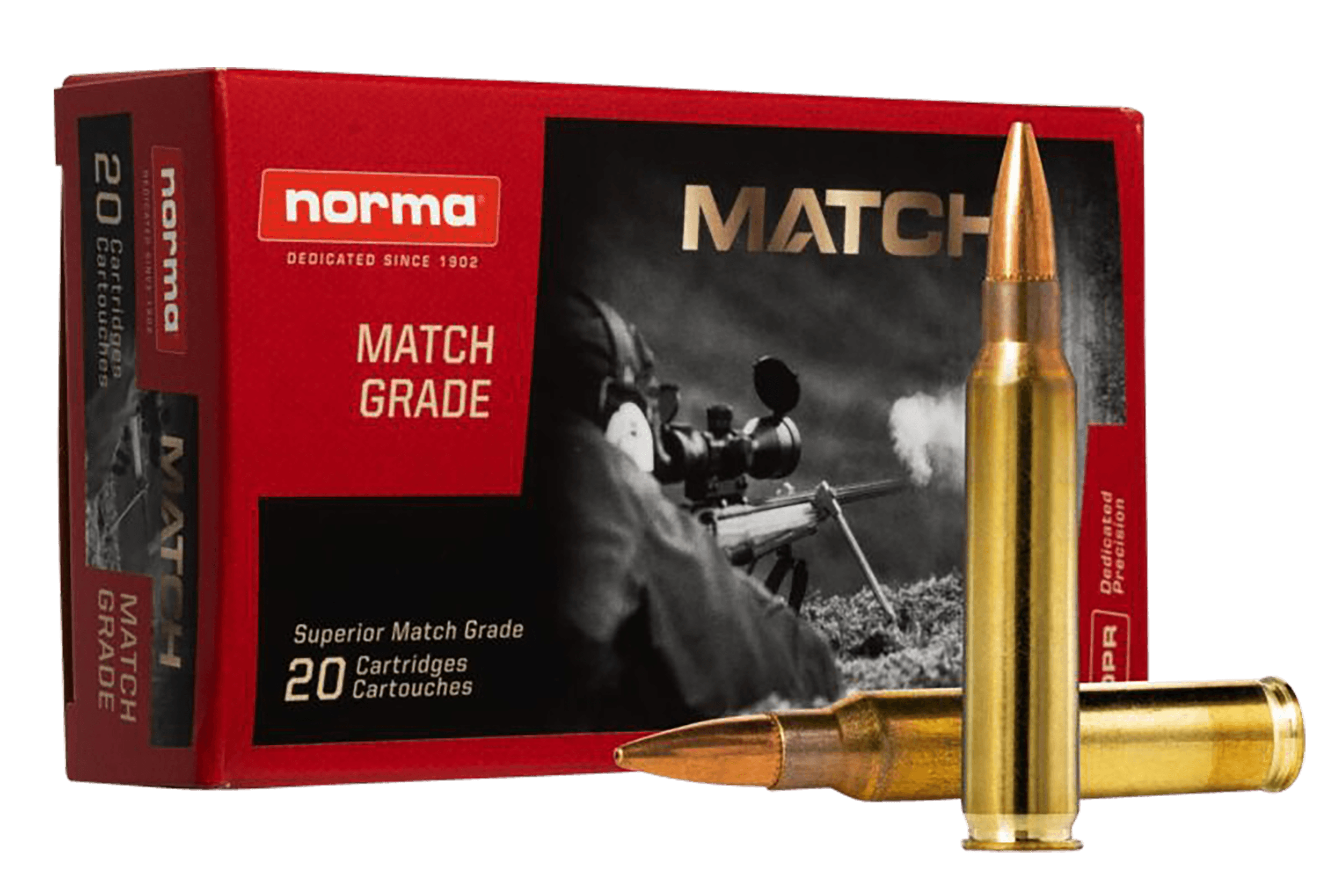 Norma Ammunition 2423552 Dedicated Precision Golden Target Match 223Rem 77gr Hollow Point Boat Tail 20 Rounds