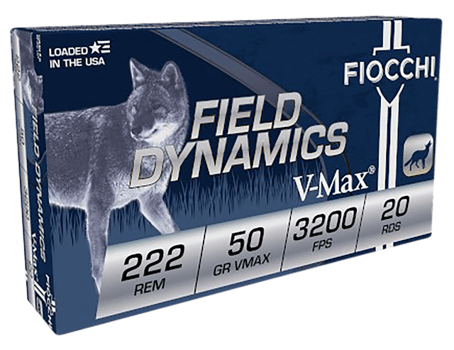 Fiocchi, Fxt Field, 222 Remington, Hornady V Max, 50 Grain, 20 Rounds