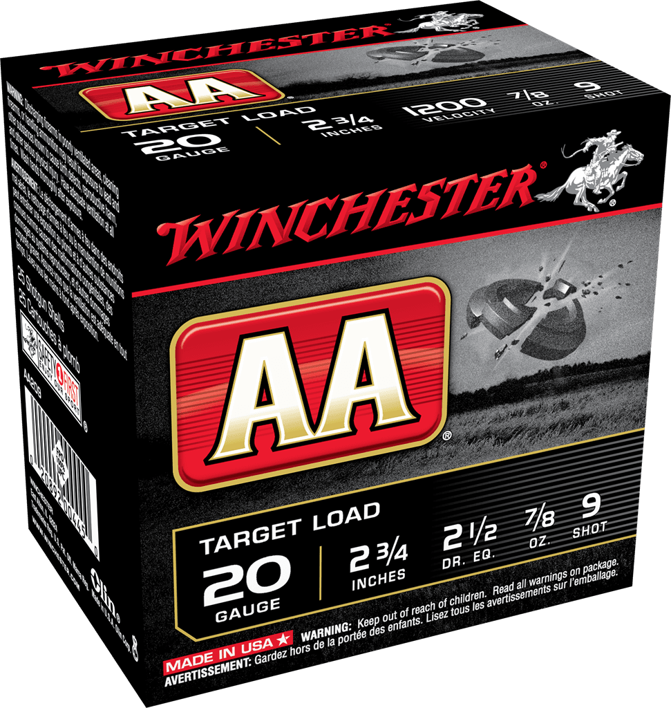 Winchester Aa Target Load 20 Gauge Lead 7/8 oz 9 Shot 25 Rounds