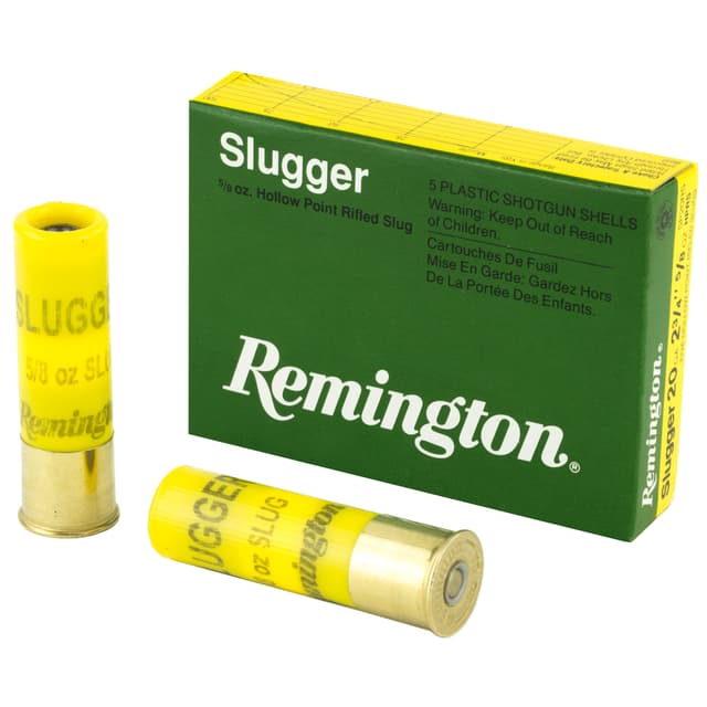 Remington Ammunition 20616 Slugger 20 Gauge 2.75" 5/8 oz Rifled Slug Shot 5 Per Box/ 50 Cs