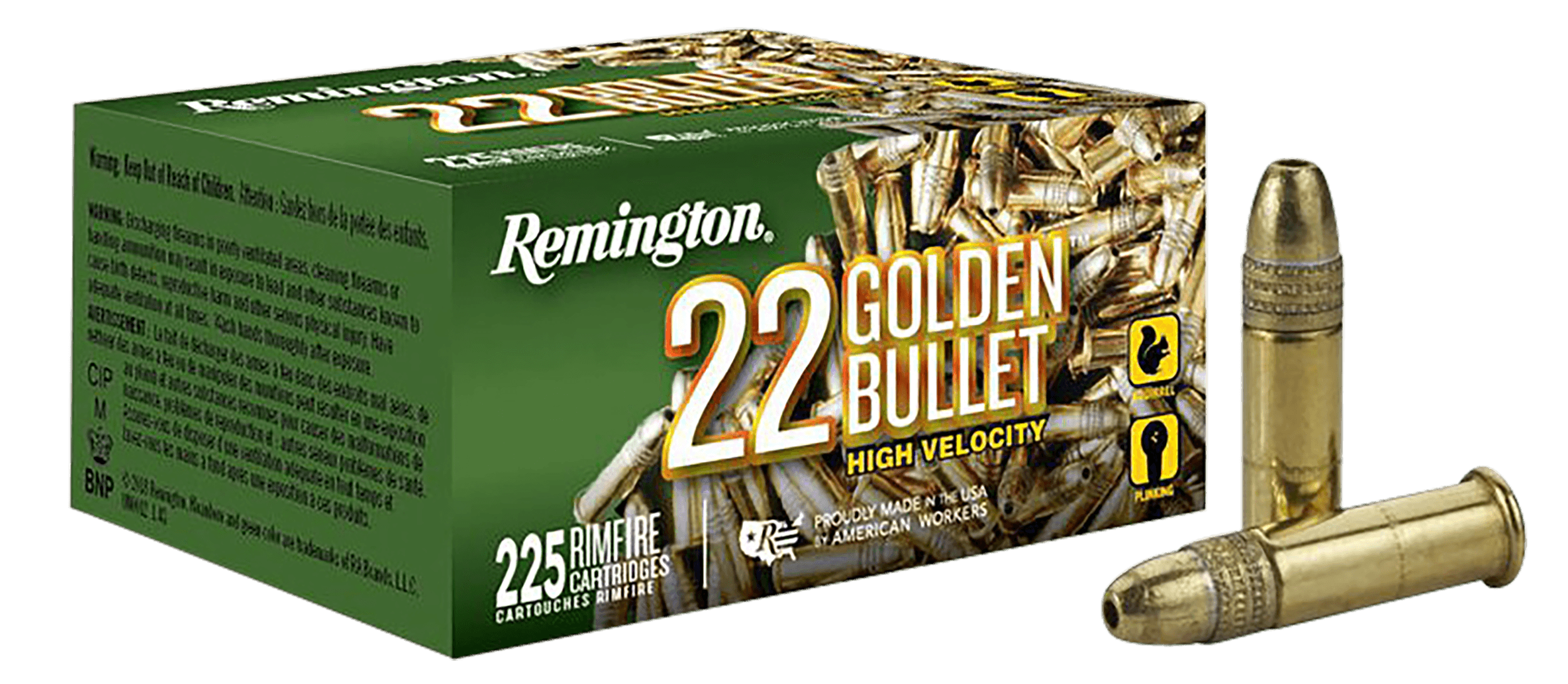 Remington Golden Bullet 22 Long Rifle Plated Hollow Point 36 Grain 225 Rounds