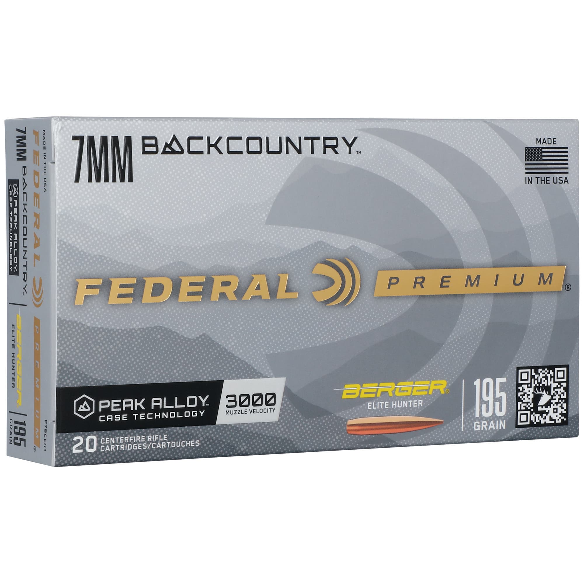 Federal, BackCountry Berger Elite Hunter, 7mm BC, Boat Tail, 195 Grain, 20 Rounds