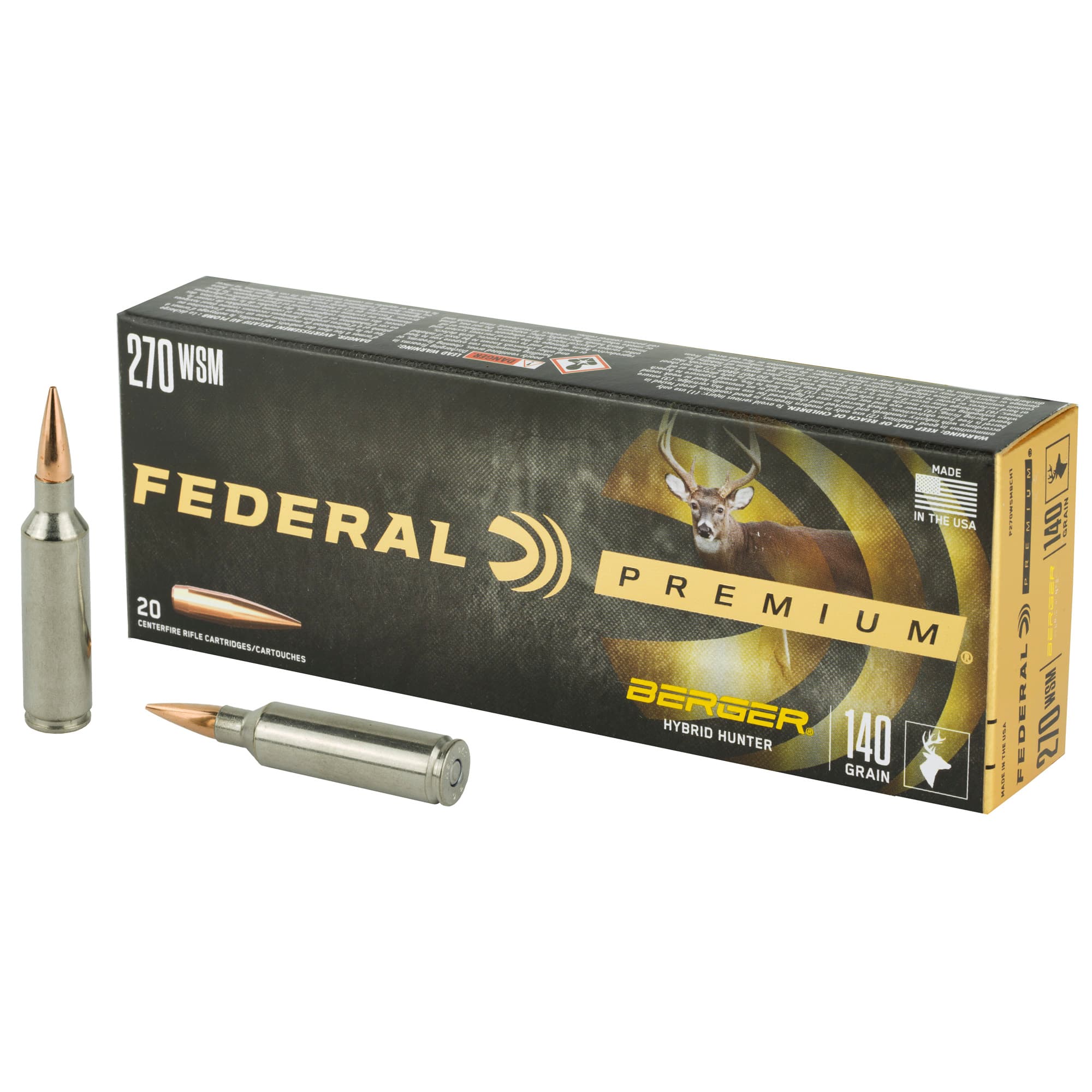Federal Premium Berger Hybrid Hunter 270 WSM 140 Grain 20 Rounds