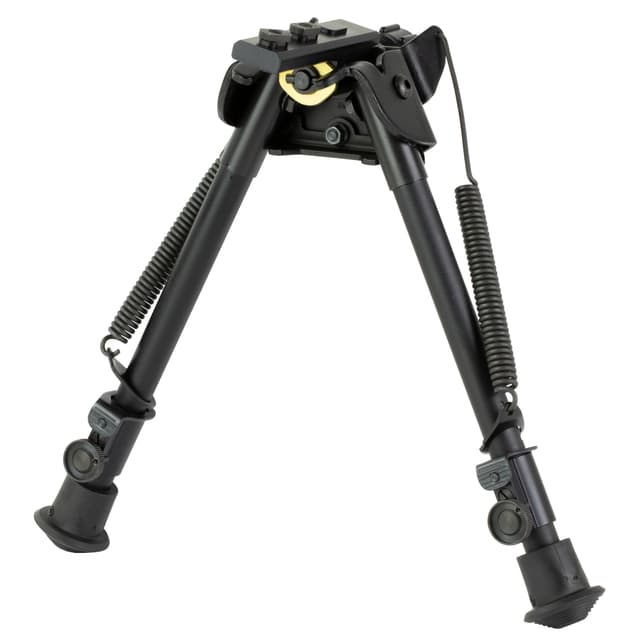 Harris Bipods S-LM-LOK Swivel L M-LOK, 9-13", Black Steel/Aluminum, Rubber Feet