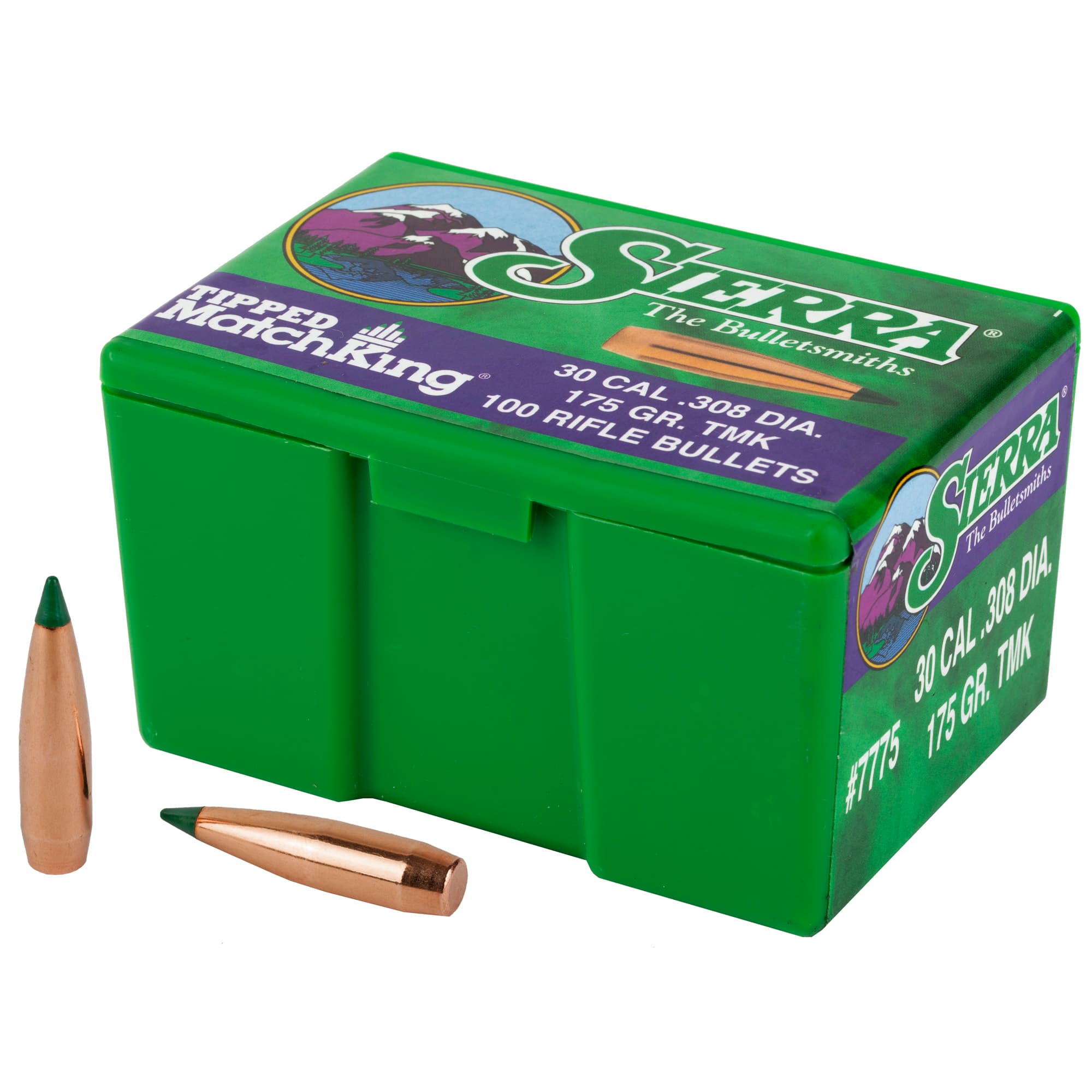 Sierra Tipped MatchKing Rifle Bullets .30 cal / 7.62mm .308" 175 gr. TMK Match 100/rds
