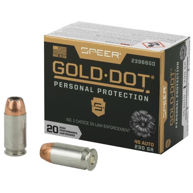 Speer Gold Dot Personal Protection Pistol Ammo 45 ACP 230 gr. HP 20 rd.