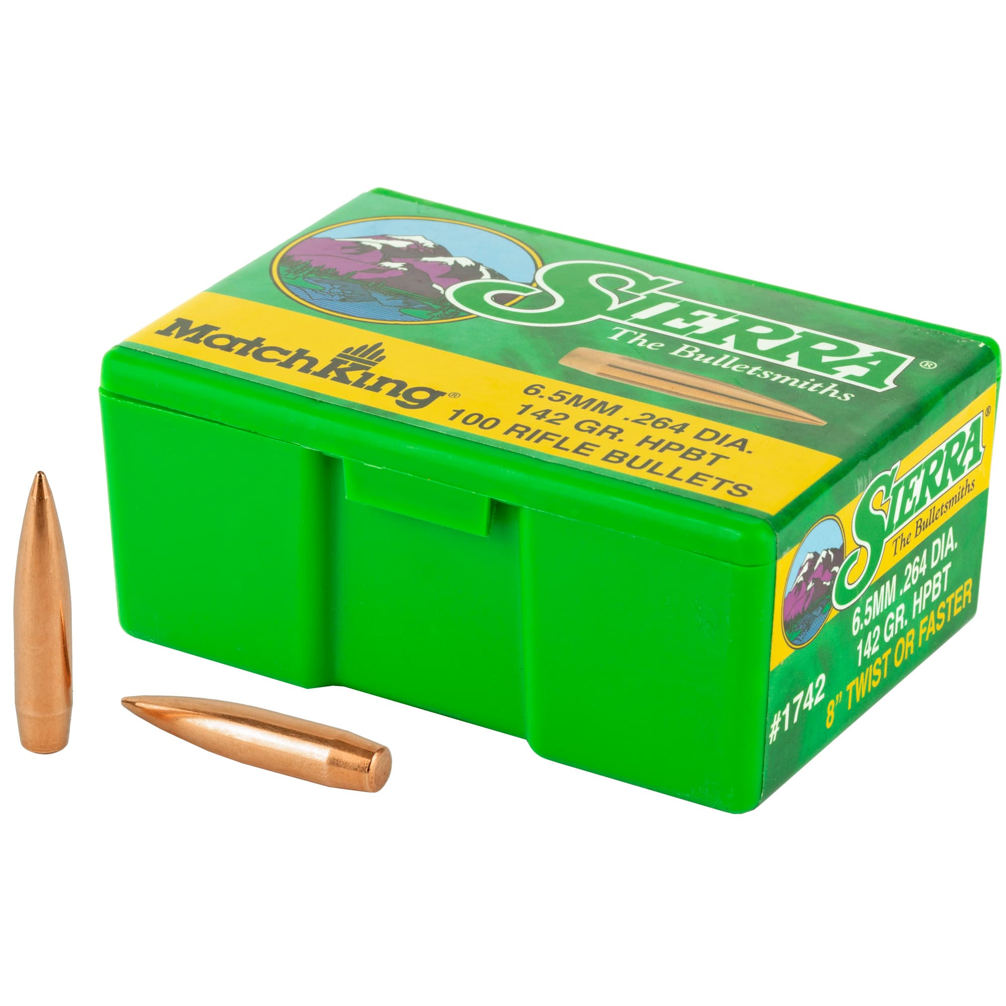 Sierra MatchKing Rifle Bullets 6.5mm /.264 cal .264" 142 gr HPBT MATCH 100/c