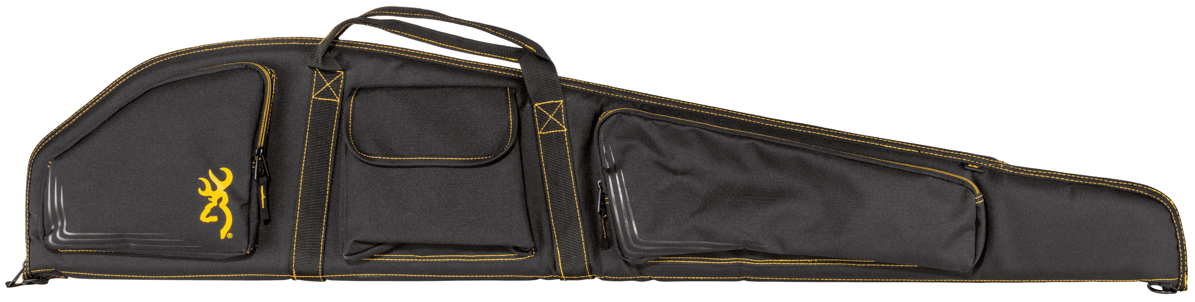 Browning 1419589901 Flexible Rifle Case Black & Gold 50" Black w/Gold Trim 600D Polyester Ripstop Rifle