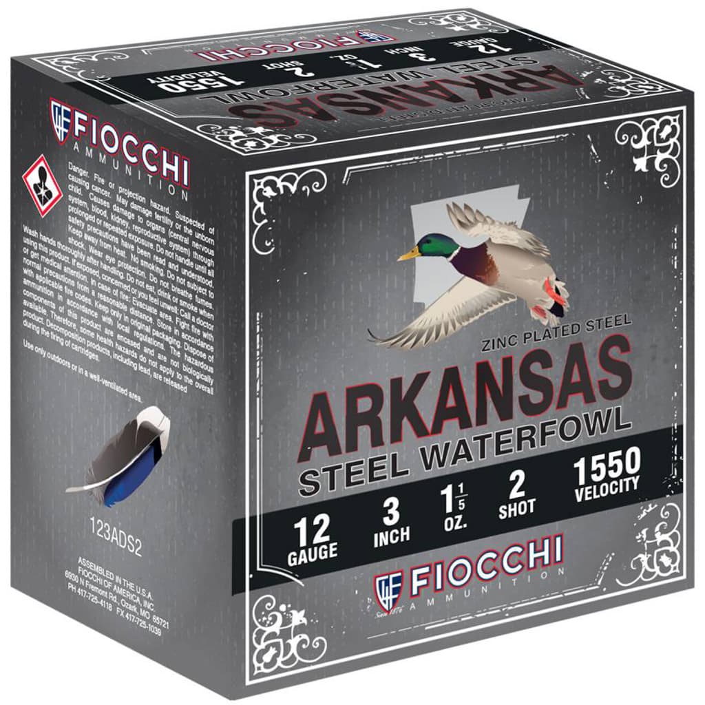Fiocchi Arkansas Steel 12 Gauge Steel Shot 1 1/5 oz 2 Shot 100 Rounds