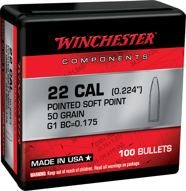 22-250 SOFT POINT BULLET 50 GR 100 CT