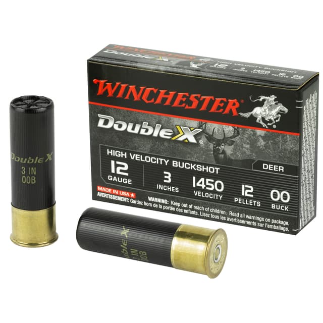 Winchester Double X Buckshot 12 Gauge Buckshot 12 Pellets 00 Buck 5 Rounds