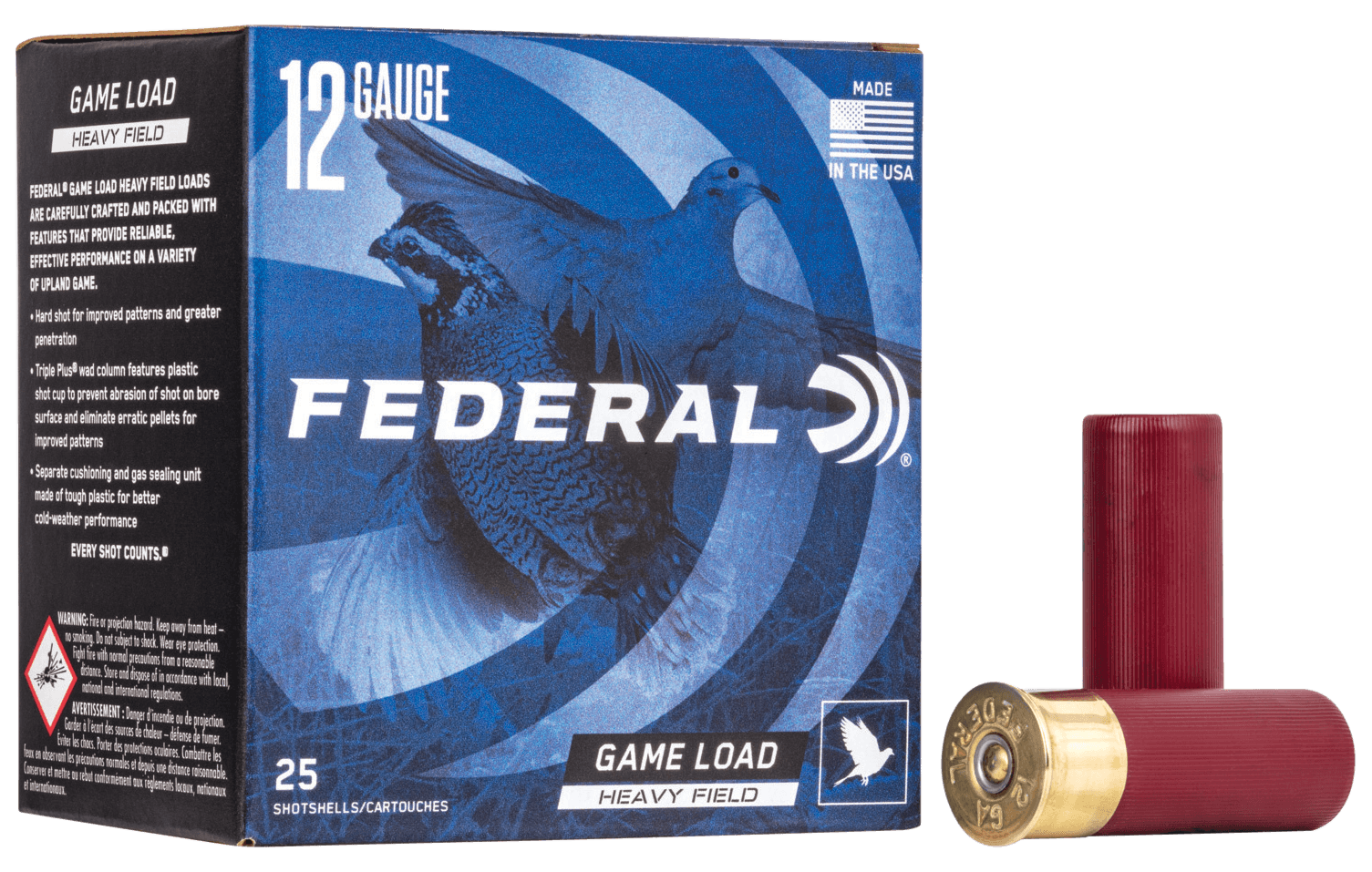 Federal Game-Shok Heavy Field Load 12 Gauge Lead 1 1/8 oz 25 Rounds