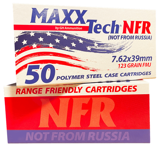 MAXXTech Steel Case Rifle Ammo 7.62x39 FMJ 123gr. 50 rd.