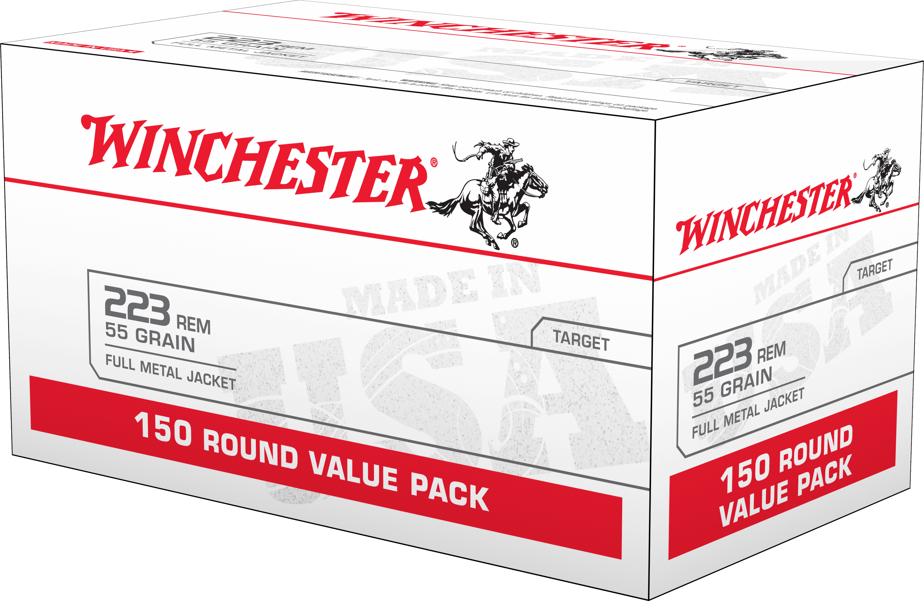 Winchester Usa Rifle .223 Remington Full Metal Jacket 55 Grain 150 Rounds