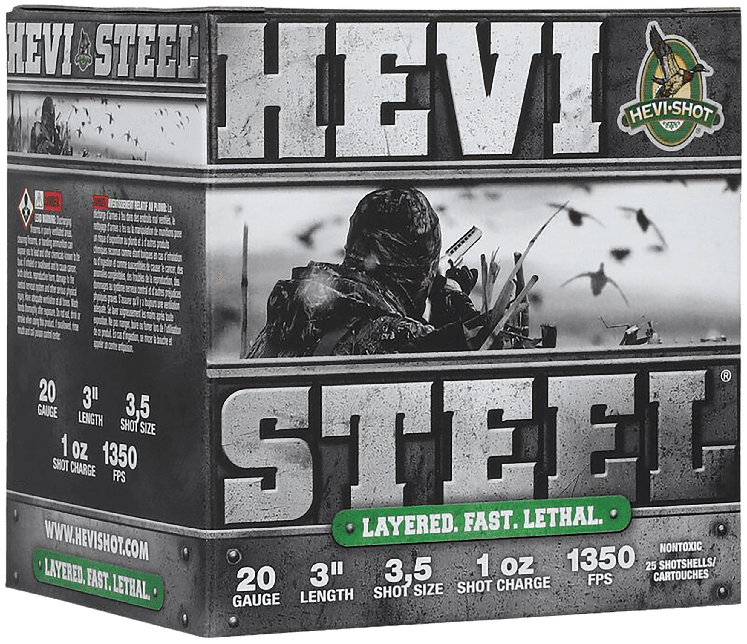 HEVI-Shot HS62035 HEVI-Steel Waterfowl 20Gauge 3" 1oz 3/5Shot 25 Per Box/10 Case