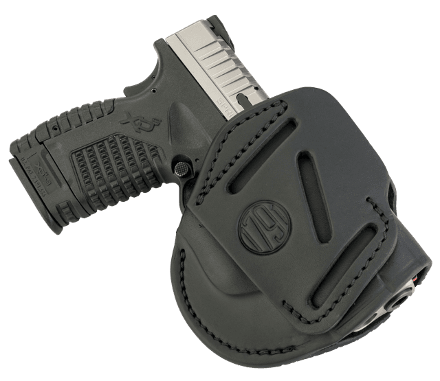 1791 Gunleather 3WH4SBLA 3-Way IWB/OWB Size 04 Stealth Black Leather Belt Loop Fits Walther PPS Fits Taurus G2C Fits Springfield XD/XDS Ambidextrous Hand