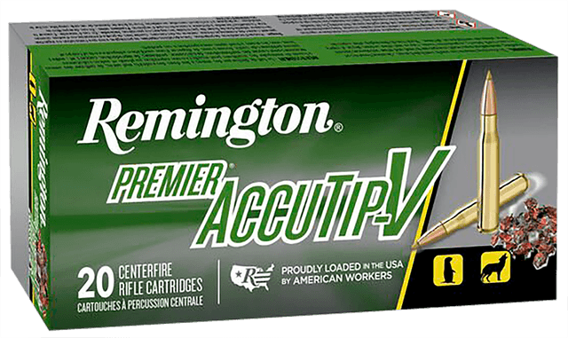Remington, Premier AccuTip, 222 Remington, AccuTip V Boat Tail, 50 Grain, 20 Rounds