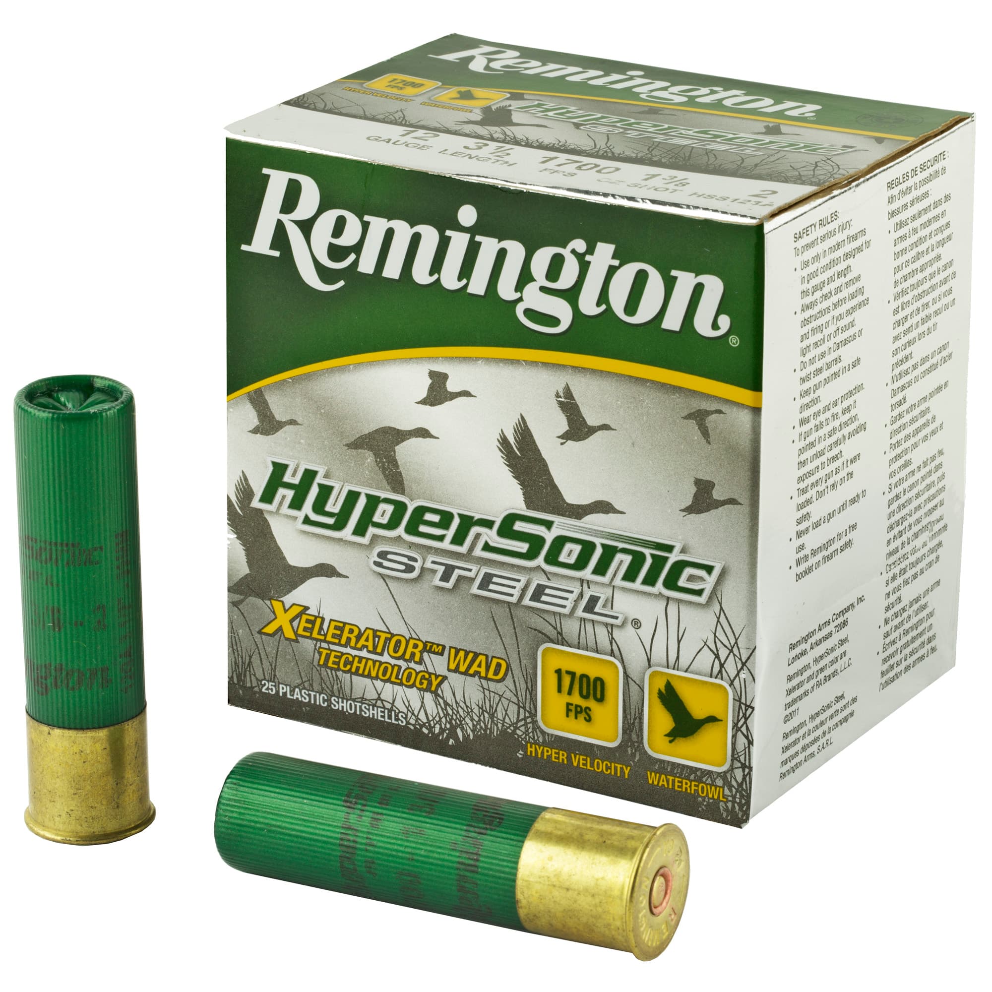 Remington HyperSonic Steel Loads 12 Gauge 2 Shot 1 3/8 Ounce 25 Rounds