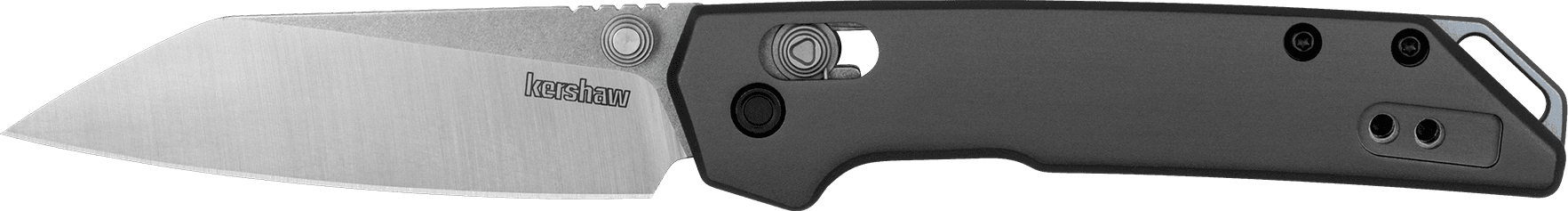 Kershaw 2051R Iridium Mini 3" Folding Reverse Tanto Plain Stonewashed D2 Steel Blade, Gray Anodized Aluminum Handle