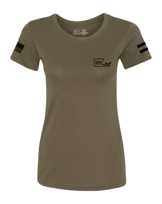 Glock Girl Flag Ladies T-Shirt Green XL