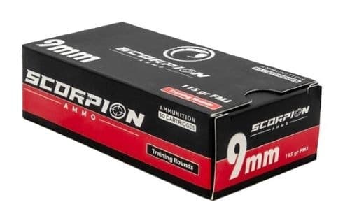 Scorpion Training 9mm 115gr FMJ 50rd Box