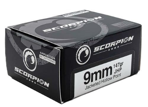 Scorpion 9mm 147gr JHP 20rd Box