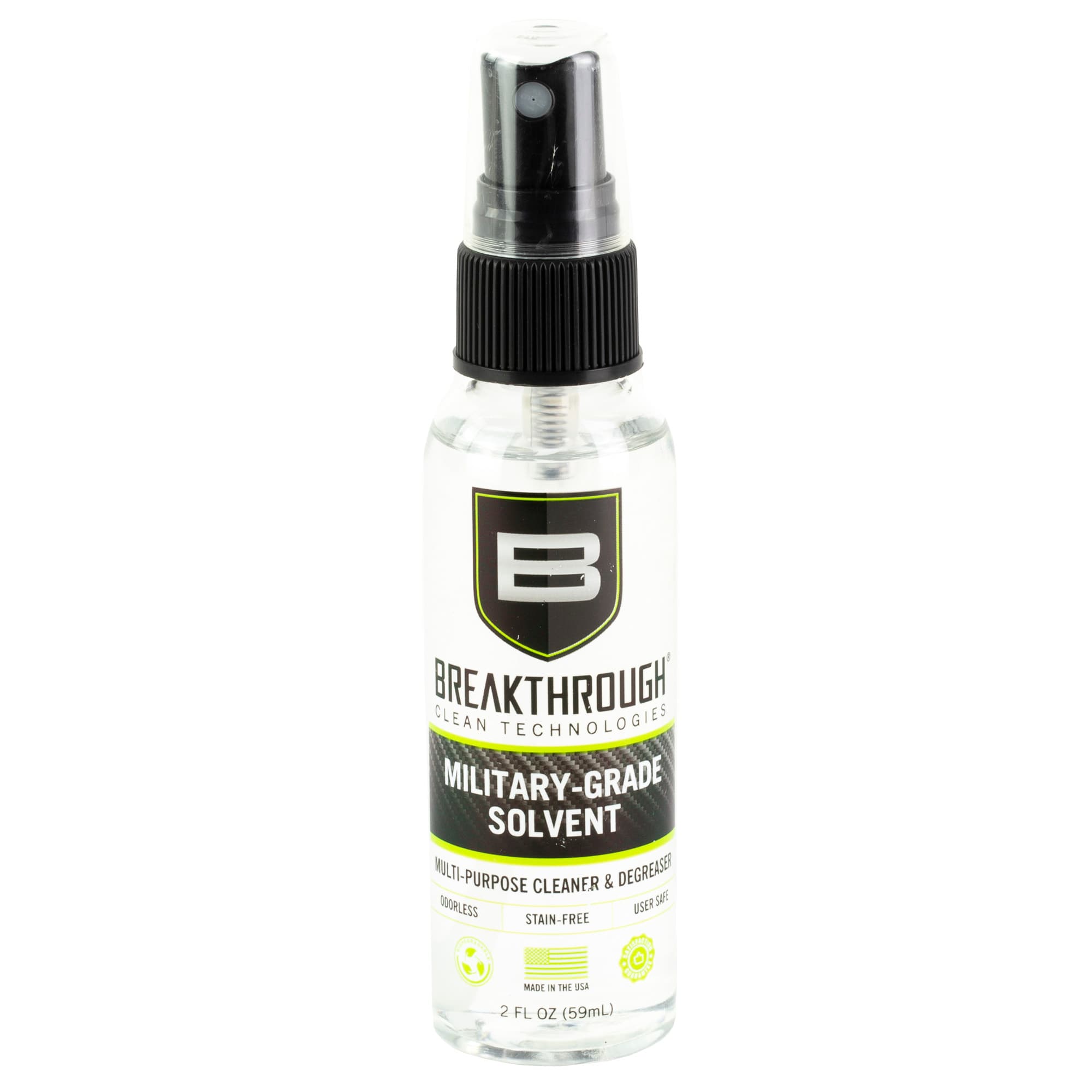Breakthrough Clean Technologies Military Grade Solvent 2 oz Pump Spray Bottle Clear
