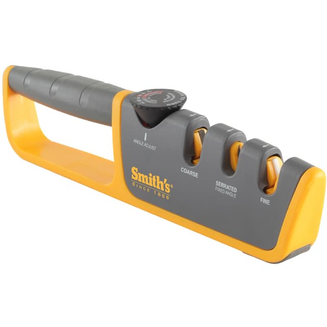 Smith's Adjustable Angle Pull-Thru Knife Sharpener for Straight Edge Knives - Coarse or Fine