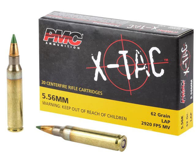Pmc X-tac, 5.56x45 Nato, Lead Alloy Penetrator, 62 Grain, 20 Rounds