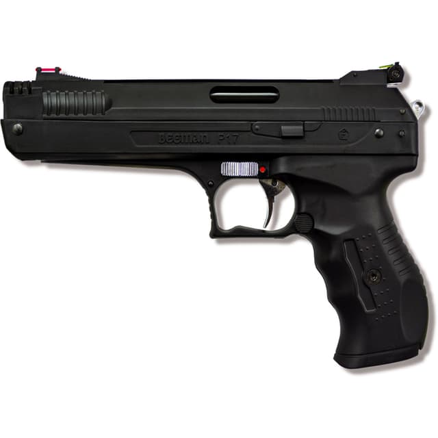 Beeman 2004 P17 Deluxe Air 177 Pellet 4.50" Polymer Frame Frame Black Finger Grooved Rubber Grips