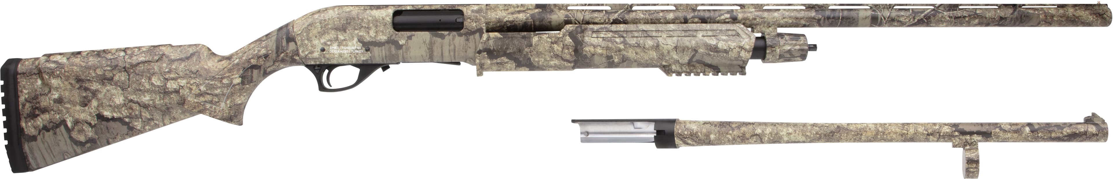 Rock Island Armory Deer/Security Pump Combo, 12GA, 18.5in. Barrel, 5rd, Incl. 28" V/R barrel - Realtree Timber Camo (PA12C1828-TIM)