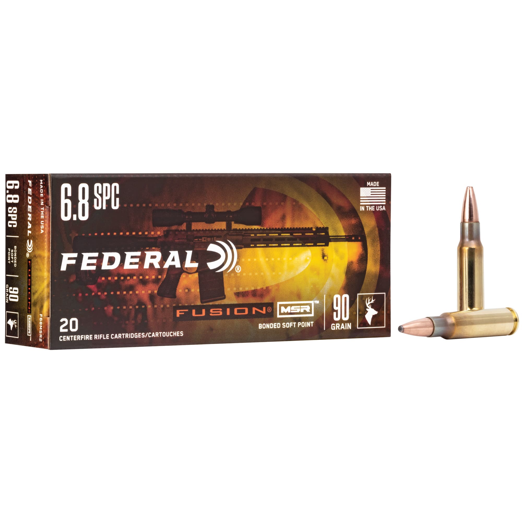 Federal Fusion MSR 6.8mm Remington SPC Soft Point 90 Grain 20 Rounds
