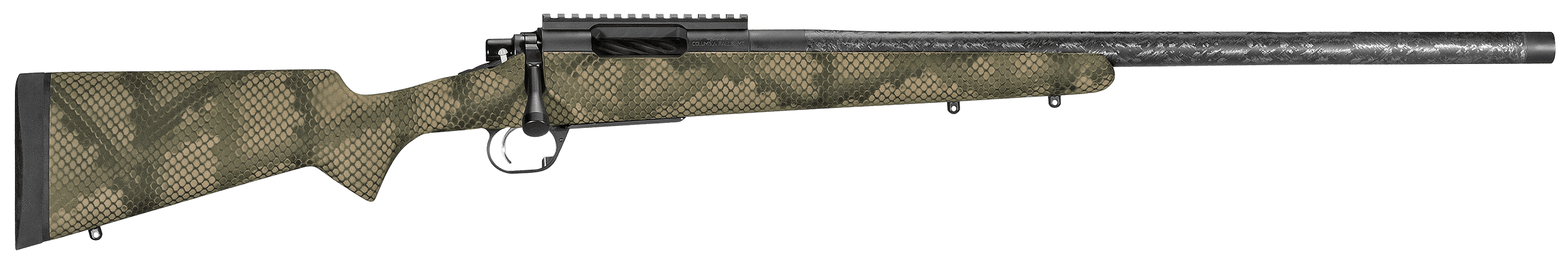Proof Research 139981 Glacier TI 308 Win 4+1 20" Carbon Fiber Match Grade Threaded Barrel, Black Cerakote Titanium Receivern w/Picatinny Rail, Fixed PROOF Hunter TFDE Carbon Fiber Stock