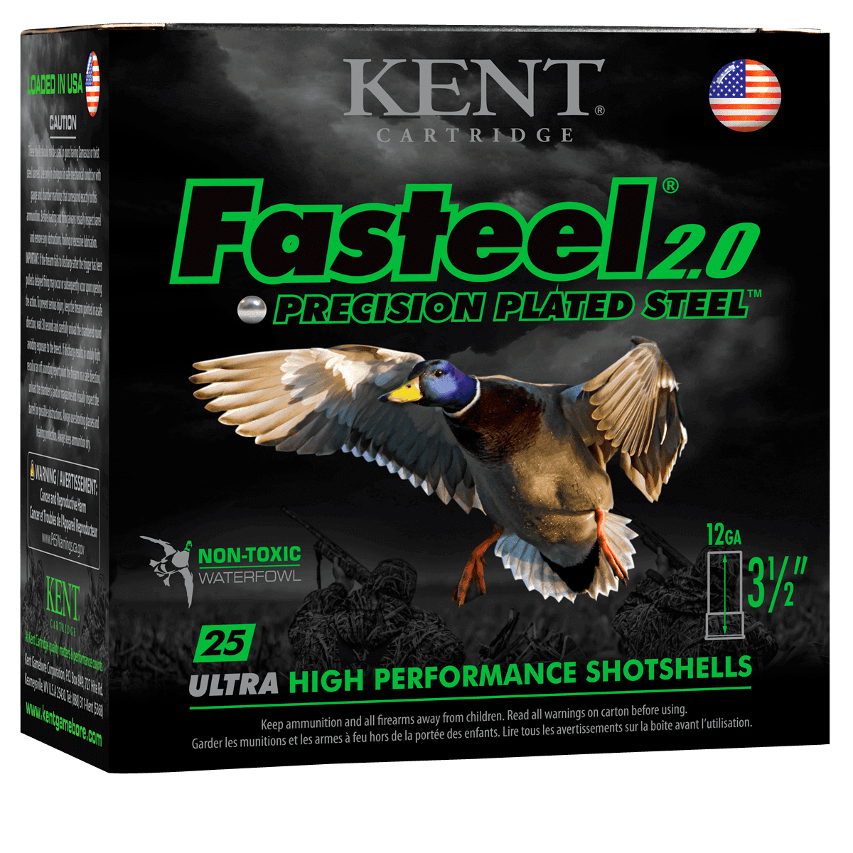 Kent Fasteel 2.0 Precision Plated Steel Load 12 ga. 3.5 in. 1 3/8 oz. 3 Shot 25 rd.