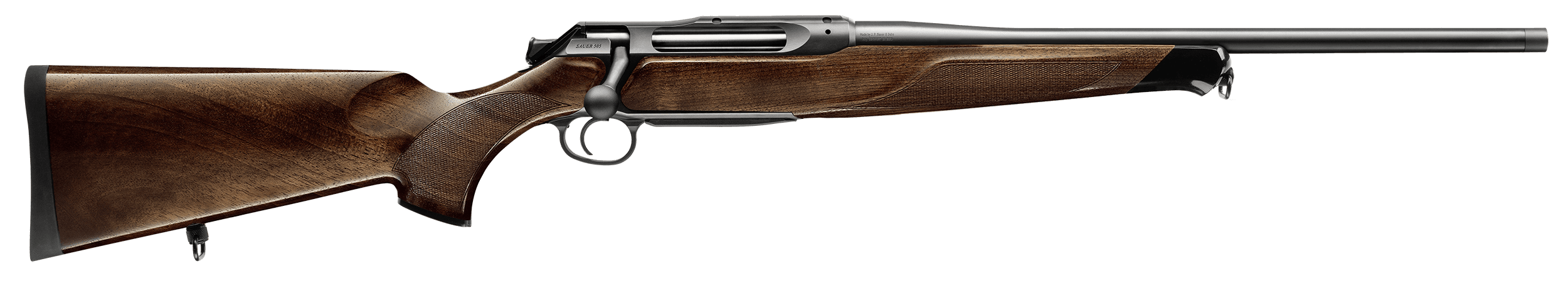 Sauer 80117097 505 Lux Full Size 270 Win 3+1 24" Matte Blued Threaded Barrel, Matte Blued Saddle Mount Steel Receiver, Grade 2 Wood Fixed Stock