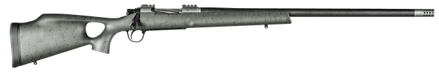 Christensen Arms CA10269815322 Summit TI Full Size 28 Nosler 3+1, 26" Natural Titanium Steel Threaded Barrel, Natural Titanium Aluminum Receiver, Green w/Black Webbing Fixed Thumbhole Stock
