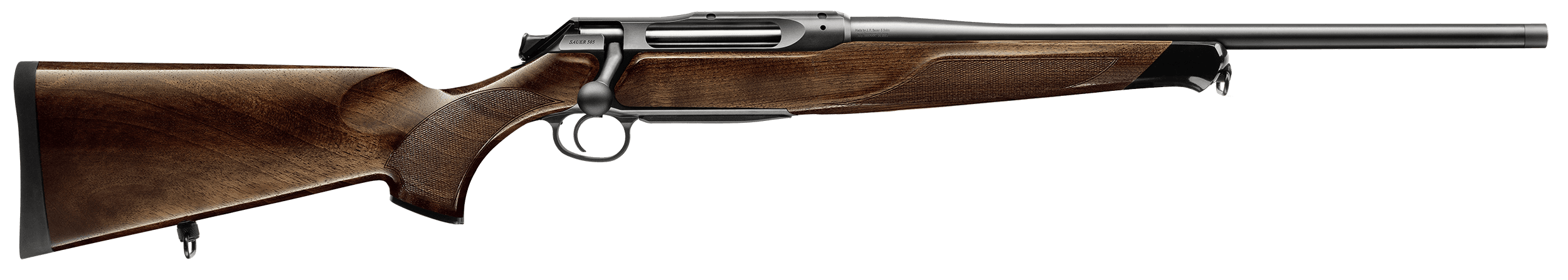 Sauer 80117099 505 Lux Full Size 300 Win Mag 3+1 24" Matte Blued Threaded Barrel, Matte Blued Saddle Mount Steel Receiver, Grade 2 Wood Fixed Stock