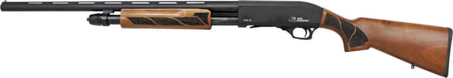 Iver Johnson PAS12 12GA, 30in. Barrel, 5rd, Wood Stock & Forend - Black (PAS12WOOD330)