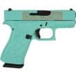 Glock G43X 9mm Luger 3.4in 10rd Blue Tiffany Silver Cerakote Engraved