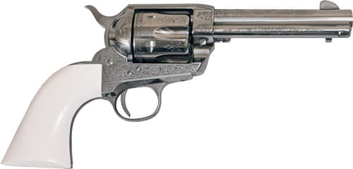 Cimarron Firearms Frontier .45 Colt 4.75 inch 5 rounds Engraved Nickel Poly Ivory