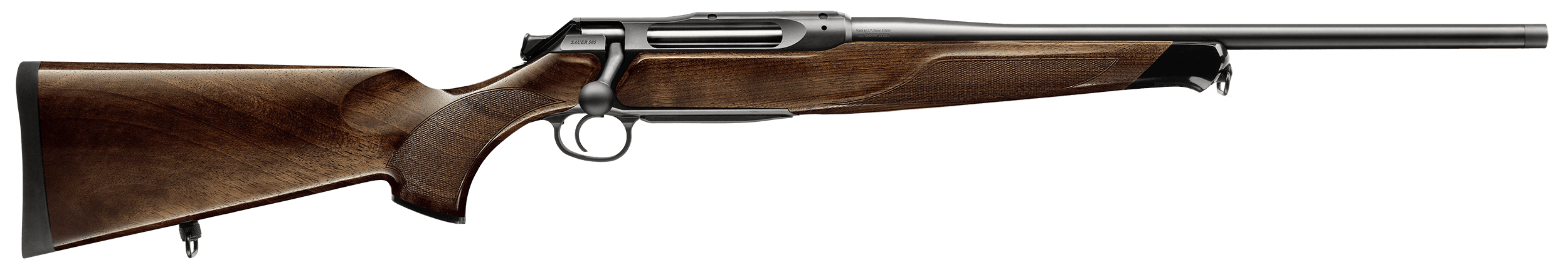 Sauer 80117098 505 Lux Full Size 7mm Rem Mag 3+1 24" Matte Blued Threaded Barrel, Matte Blued Saddle Mount Steel Receiver, Grade 5 Wood Fixed Stock