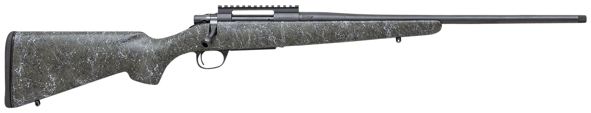 Howa HCSL243GBG M1500 Super Lite Full Size 243 Win 5+1 20" Blued Threaded Barrel, Blued Picatinny Rail Steel Receiver, Green w/Gray and Black Webbing Fixed Stocky's Synthetic Stock