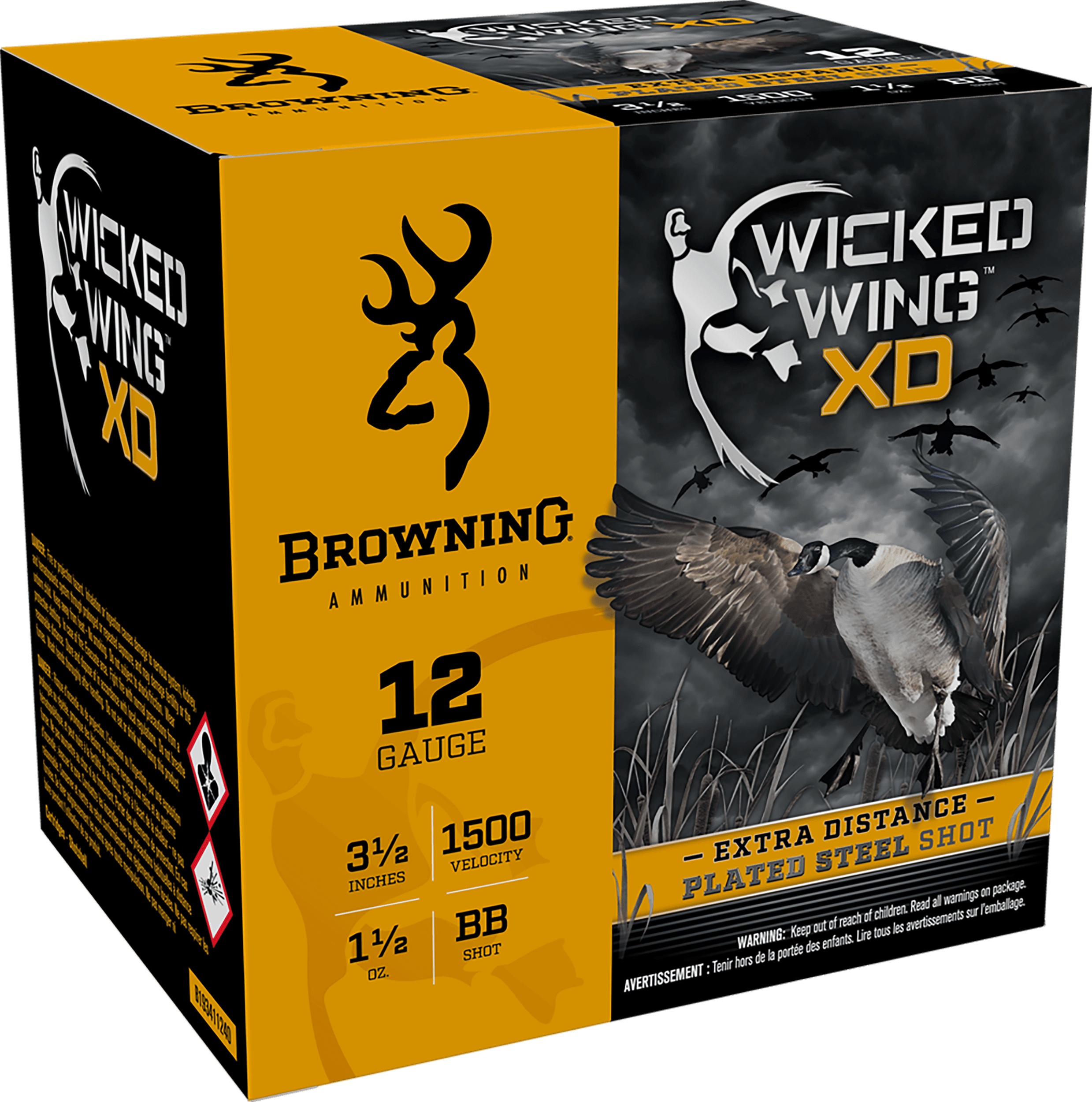 Browning Wicked Wing XD 12 Gauge Steel BB Shot 1 1/2 Ounce 25 Rounds