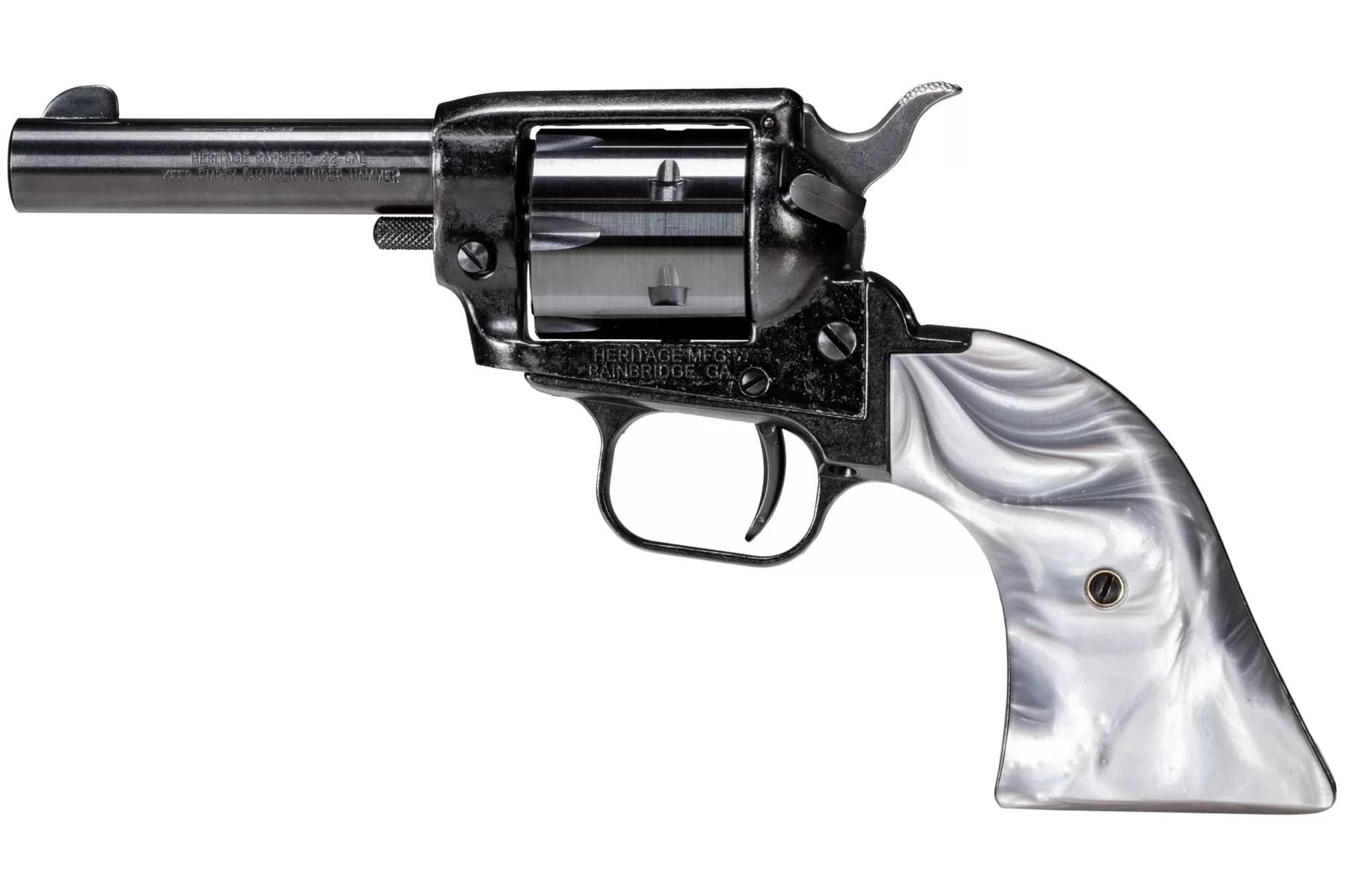 Heritage Manufacturing Barkeep 22 Long Rifle 3.6 inch 6 Round Black Gray Pearl Grips