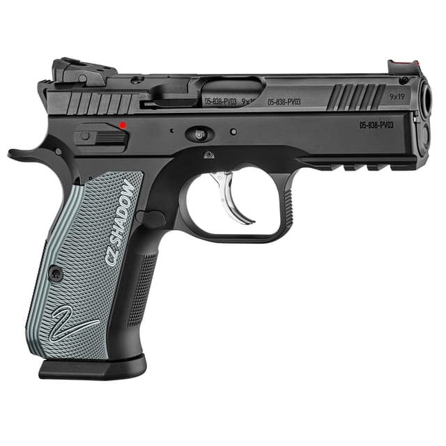 Cz Shadow 2 Compact 9mm 4 inch 15+1 Nitride Finish Blue Textured Grips