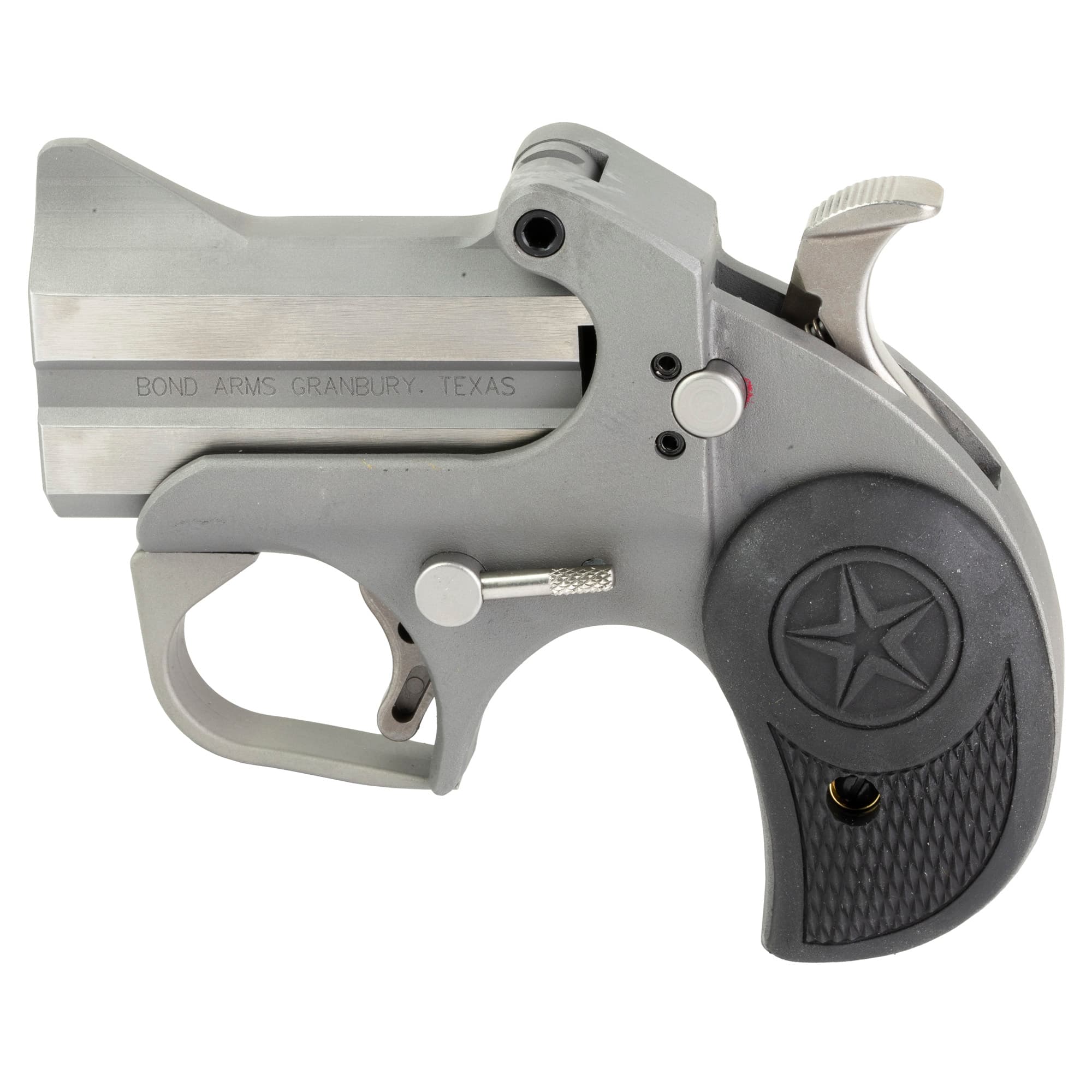 Bond Arms BARN Roughneck 45 ACP 2rd 2.50" Stainless Steel Double Barrel & Frame, Rebounding Hammer, Blade Front/Fixed Rear Sights, Black Rubber Grip, Manual Safety