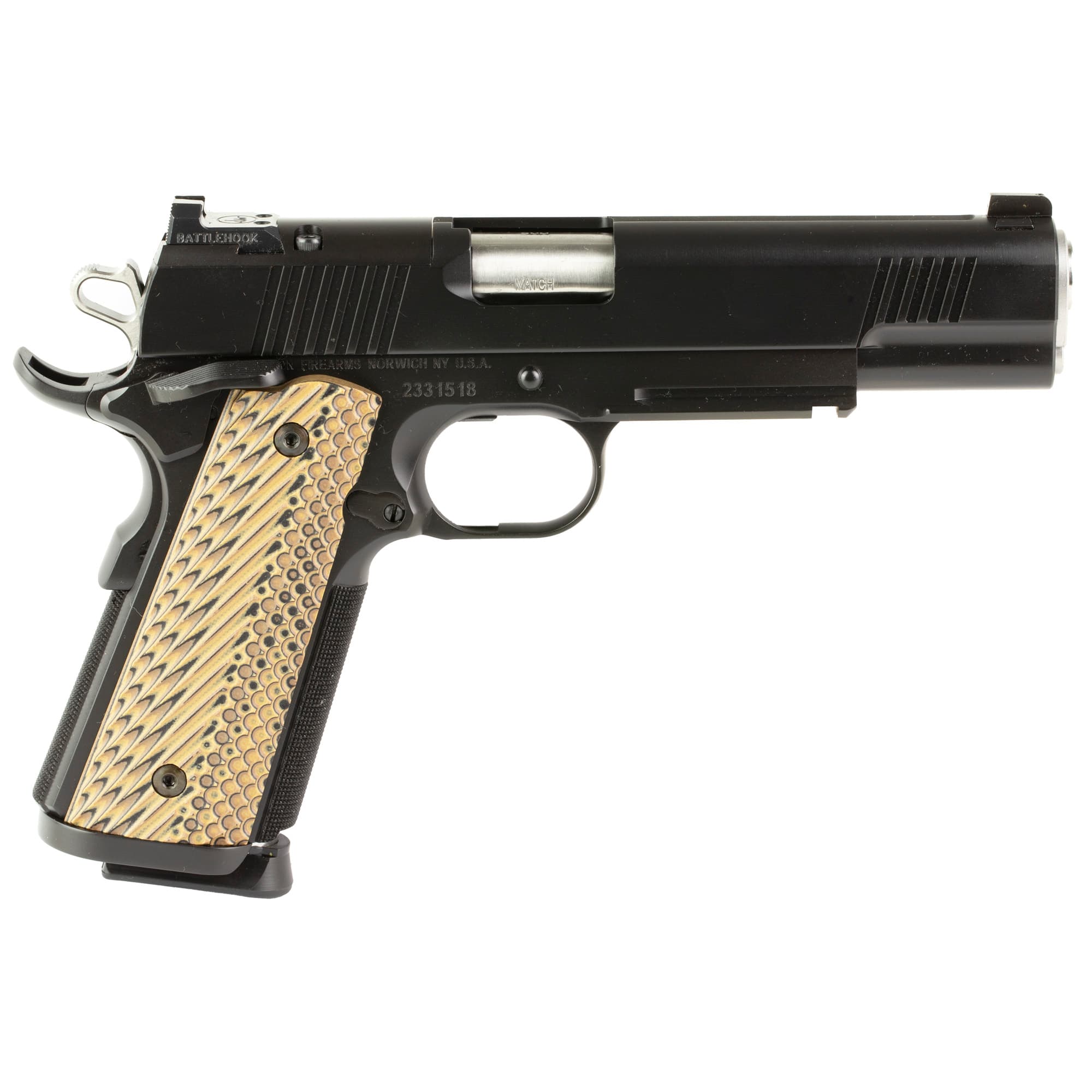 Dan Wesson 01796 Specialist Full Size Frame 9mm Luger 10+1 5" Stainless Match Grade Barrel, Black Duty Optics Ready/Serrated Steel Slide, Black Duty Steel Frame w/Picatinny Rail, Black/Brown G10 Grip