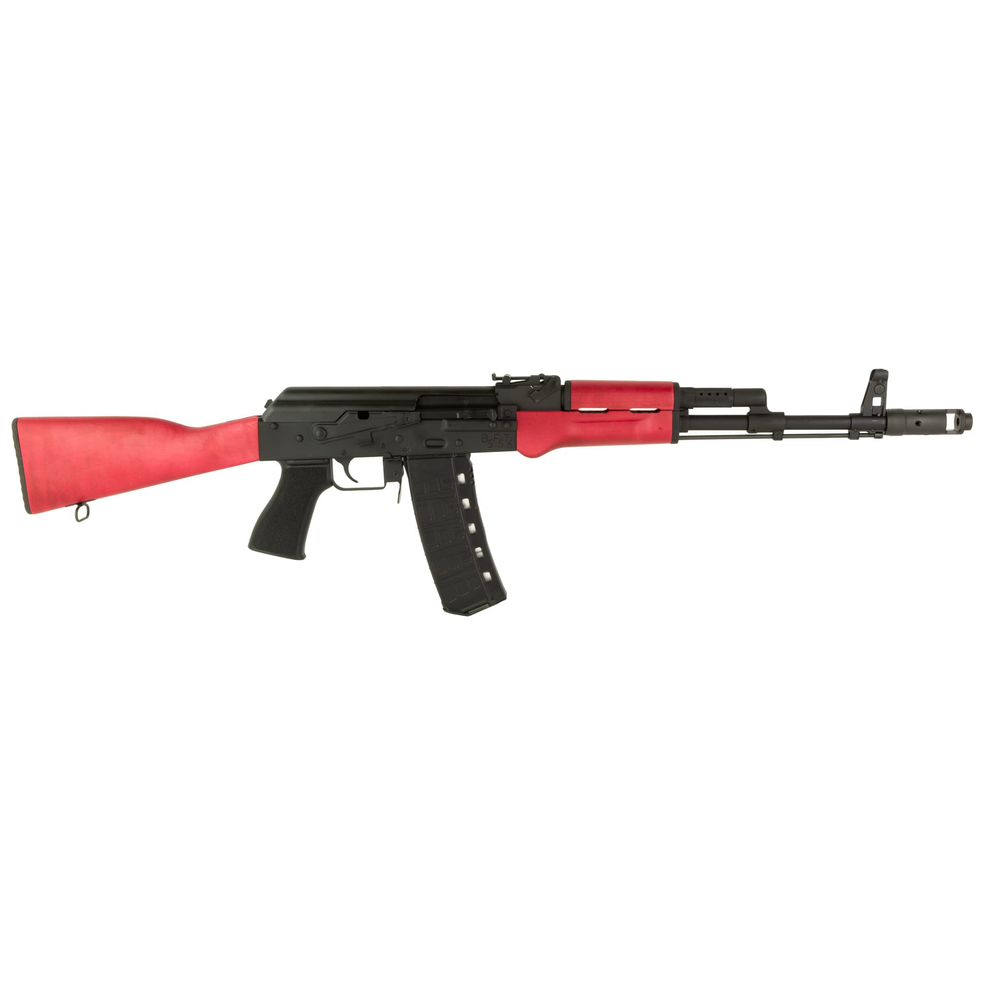 Century Arms BFT556 Rile - Black | 5.56X45 | 16" | 30RD Mag | Red Maple Wood Furniture | Bulged Trunnion | Scope Rail
