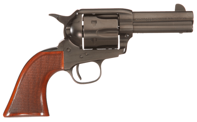 Taylors & Company 550884DE Runnin Iron Black Rock 45 Colt (LC) Caliber with 3.50" Barrel, 6rd Capacity Cylinder, Overall Black Nitride Finish Steel, Checkered Walnut Grip & Overall Taylor Polish