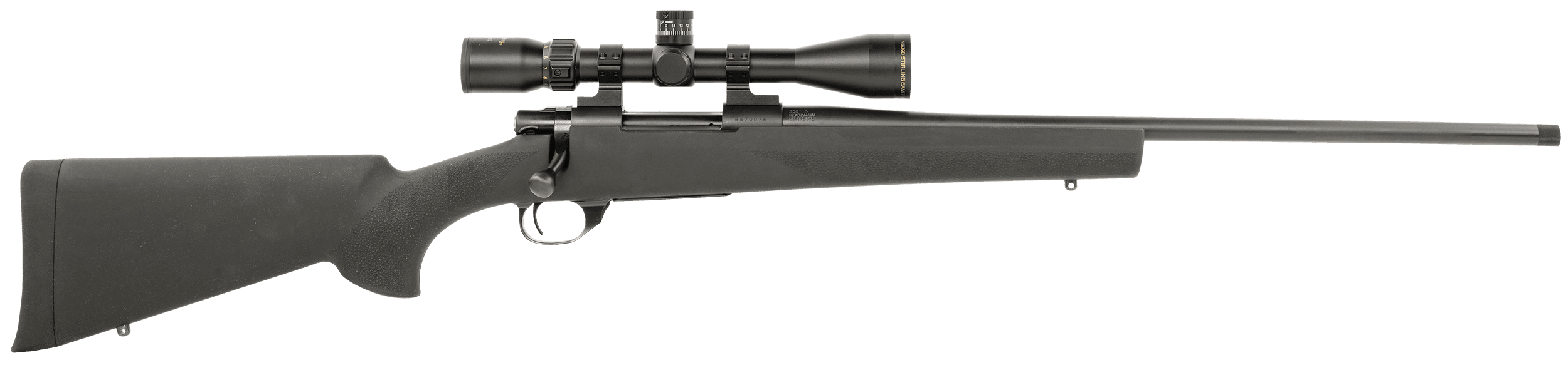 Howa HGP2308B M1500 Gamepro Gen2 308 Win 4+1 22" Threaded Barrel, Blued Metal Finish & Black Fixed Hogue Pillar-Bedded Overmolded Stock, Includes GamePro 4-12x40mm Scope
